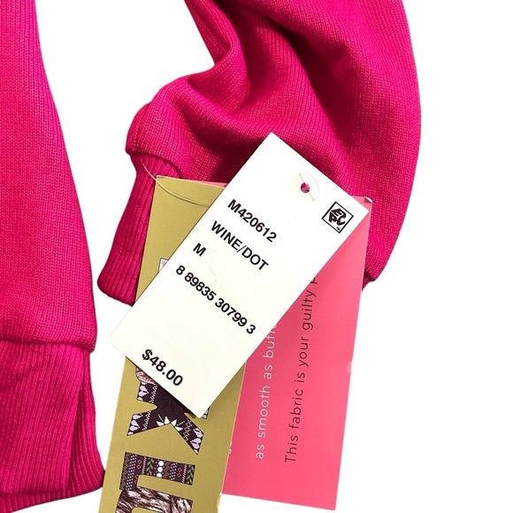 NWT Muk Luks Butter Knit Henley Lounge Top, Wine Color - Size Medium - Picture 3 of 9